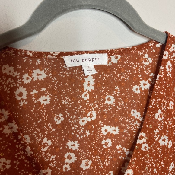 Blu Pepper fall floral sheer blouse top - Picture 2 of 8
